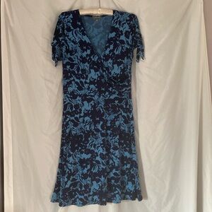 Floral Blue Wrap Dress